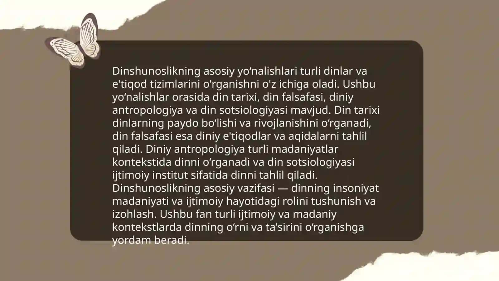 Dinshunoslik Fanidan Tayyorlagan Taqdimoti 4