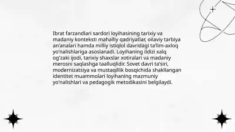 Ibrat farzandlari sardori bo'yicha loyiha 4