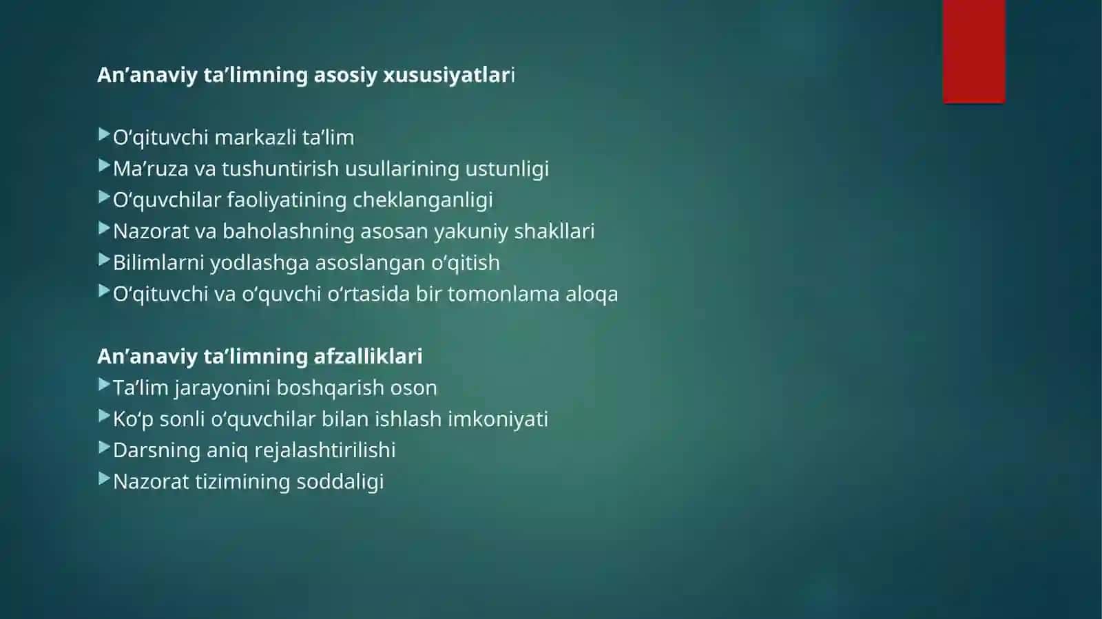 An’anaviy va innovatsion ta’limning qiyosiy tahlili 4