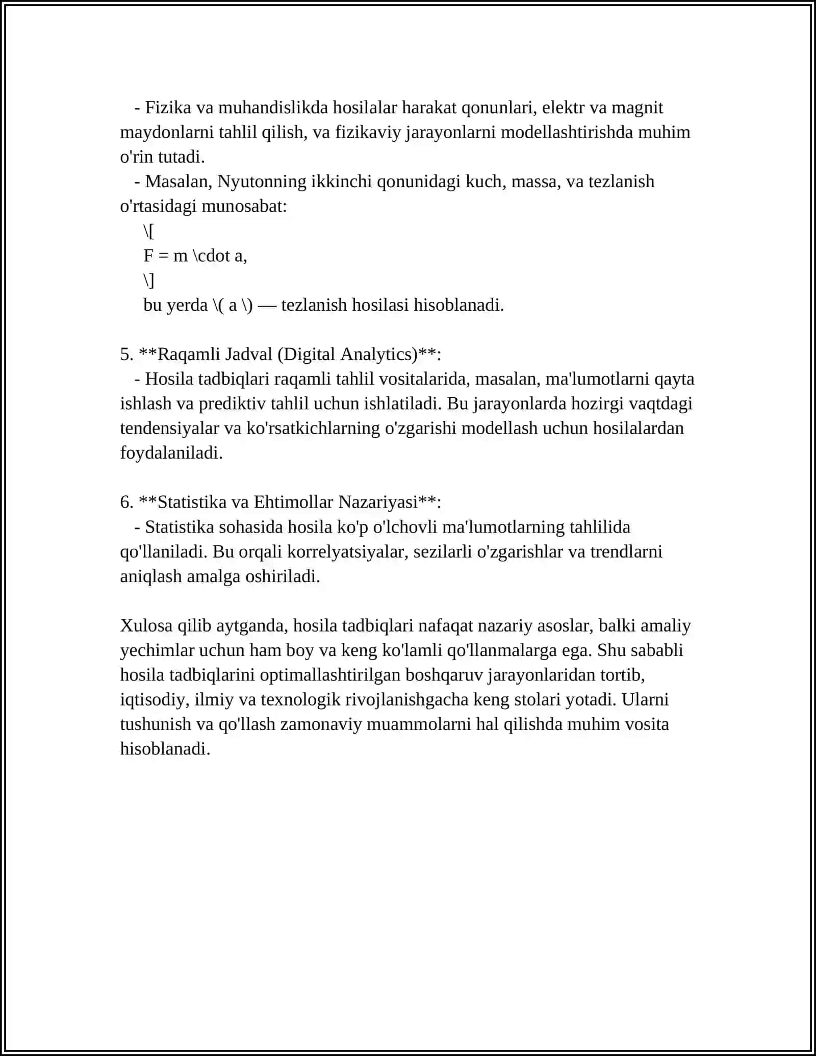 HOSILA TADBIQI 4