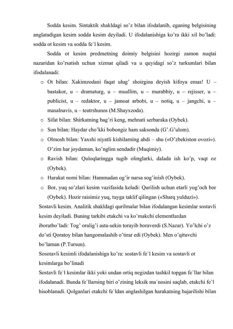 BOSH BO'LAKLAR EGA VA KESIM ULARNING IFODALANISHI 4