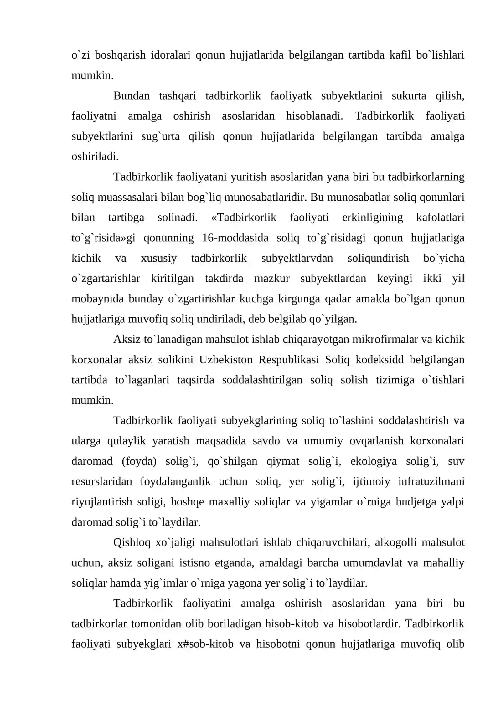Tadbirkorlik faoliyatini amalga oshirish asoslari 4