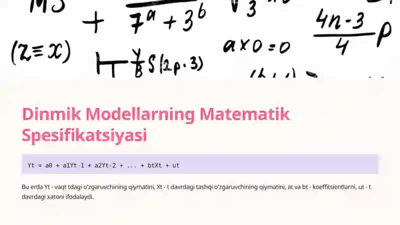 Dinamik Ekonometrik Modellardan Foydalanish 4