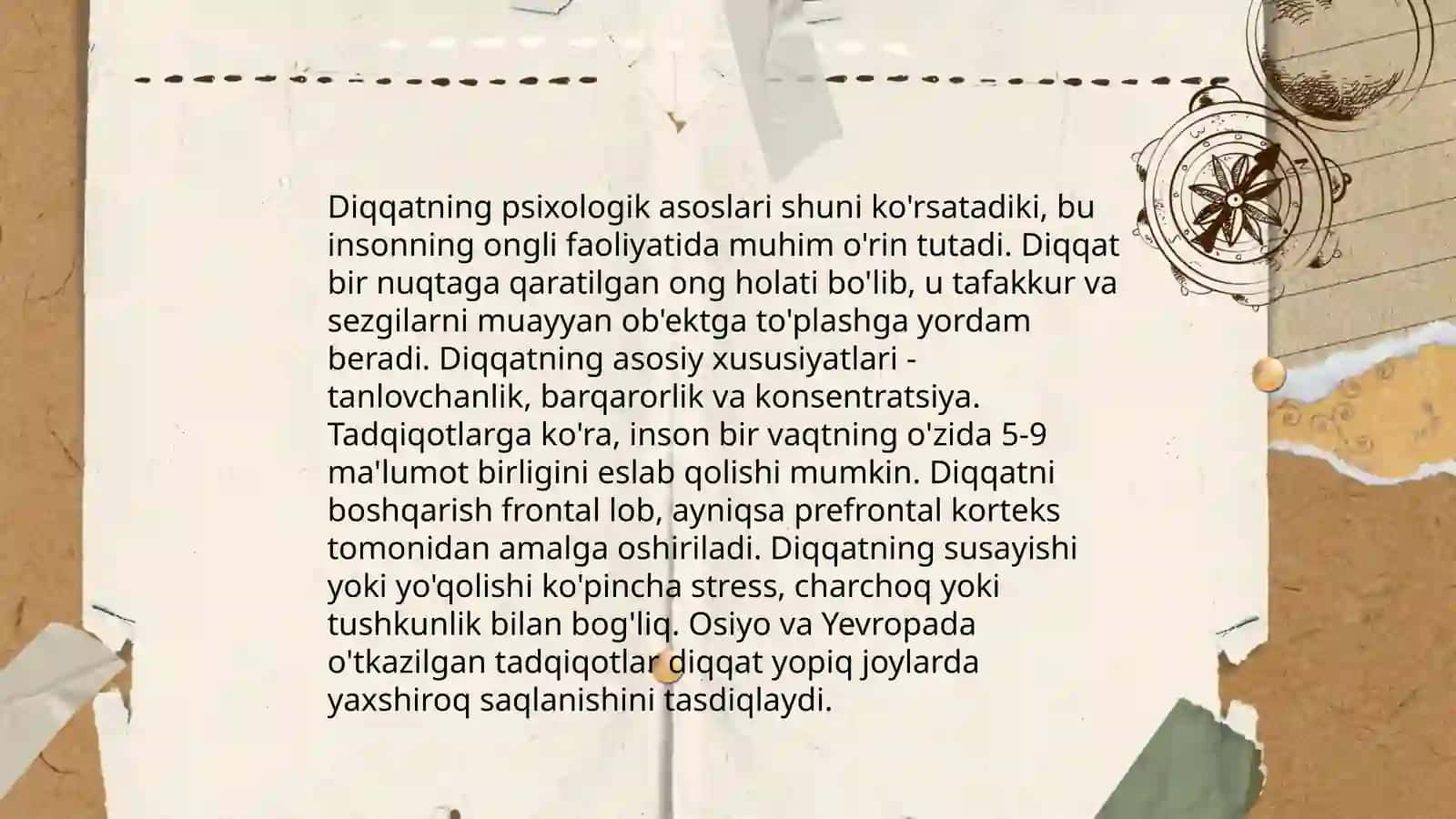 Diqqat turlari va uning xususiyatlari 4