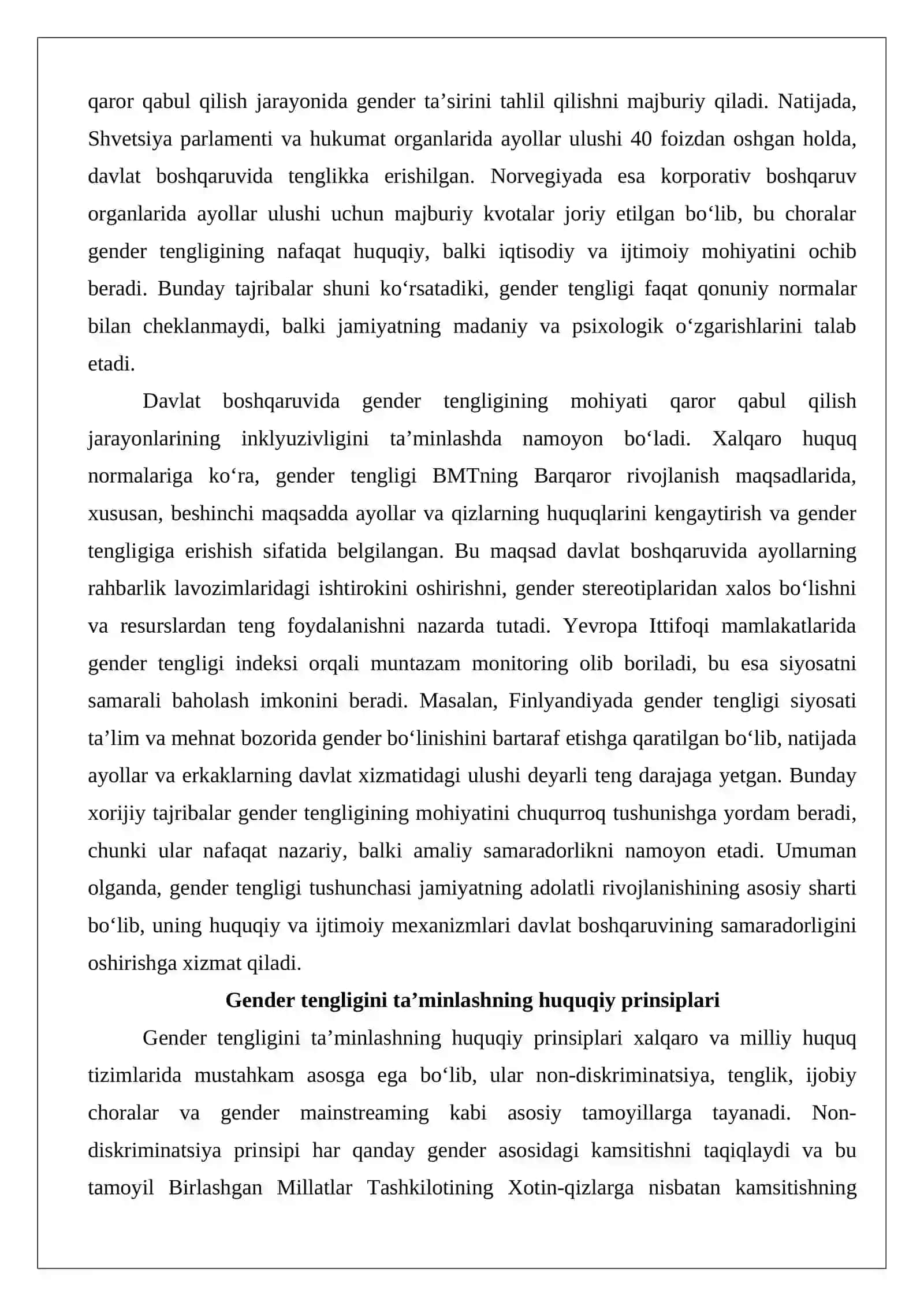 Davlat boshqaruvida gender tengligi 4