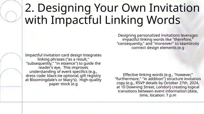 Linking words and Invitation cards 4