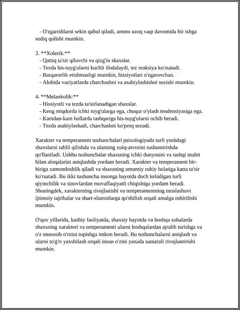SHAXSNING INDIVIDUAL HARAKTERI.UMUMIY TEMPRAMENTLAR 4