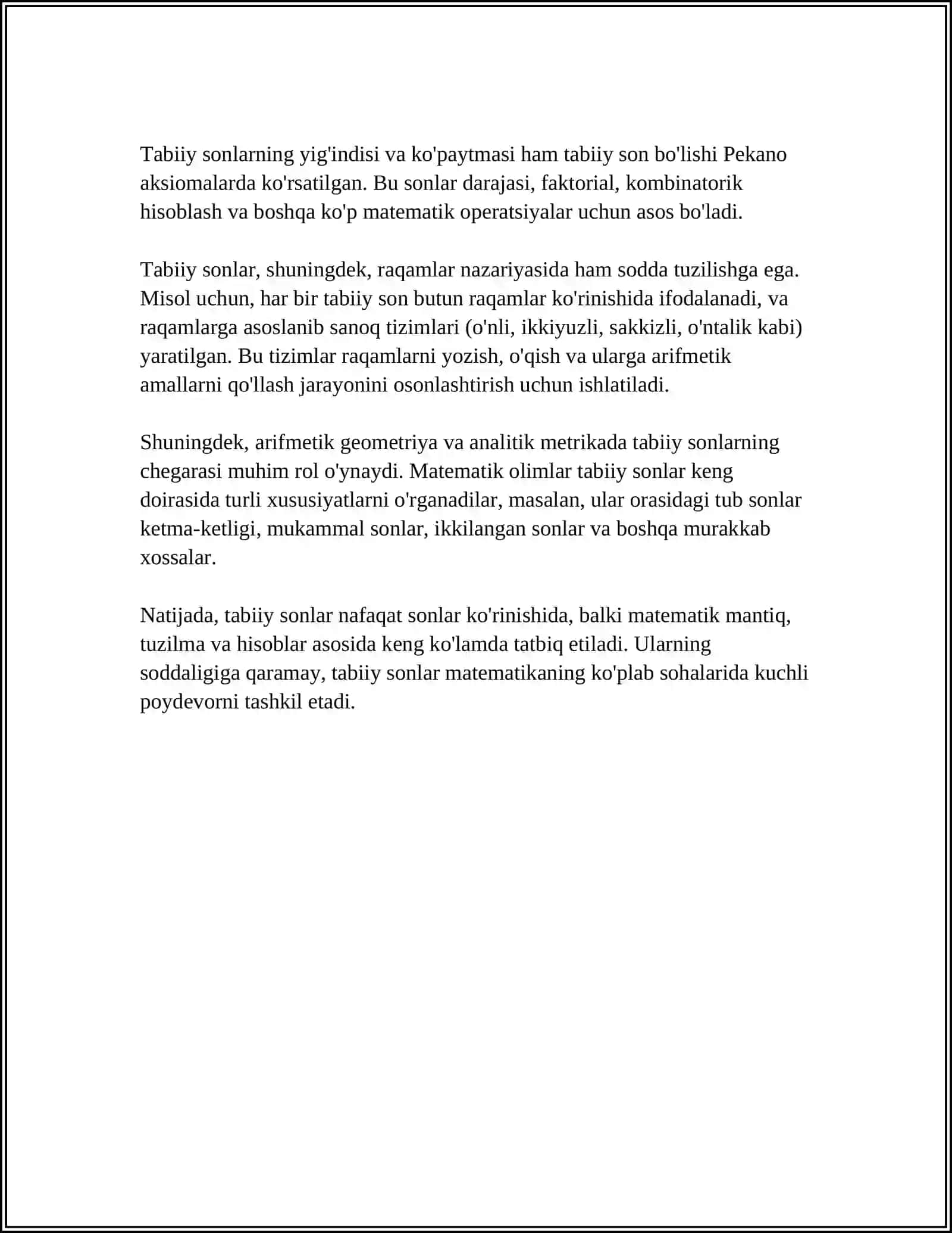 HAQIQIY SONLAR USTIDA ARIFMETIK AMALLAR 4
