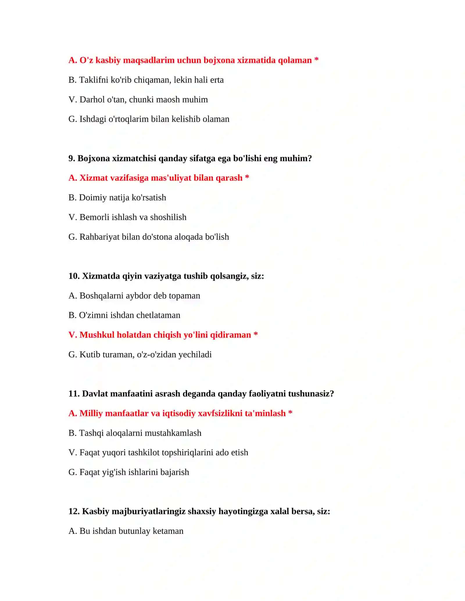 Bojxona to‘lovlari test savollari 4