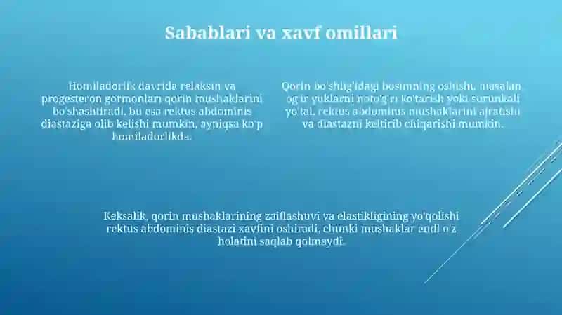Qorin devori mushaklarining diastazi 4