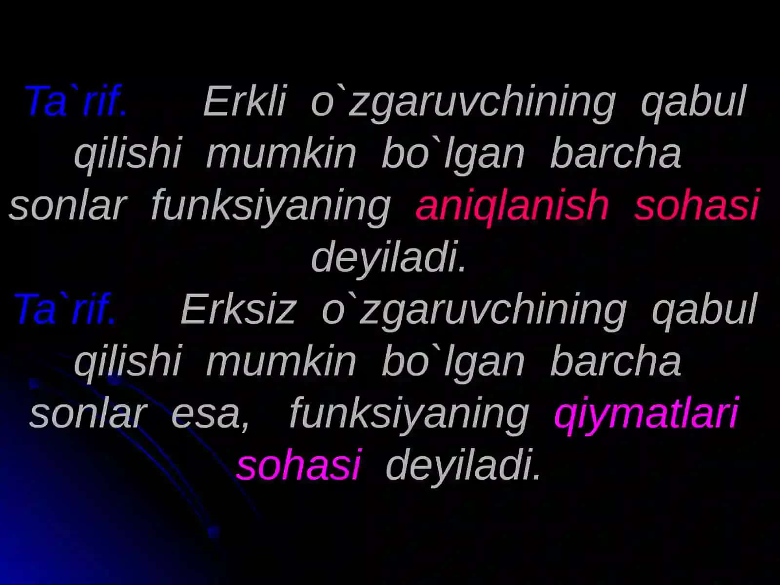 Funksiyaning aniqlanish sohasi 4