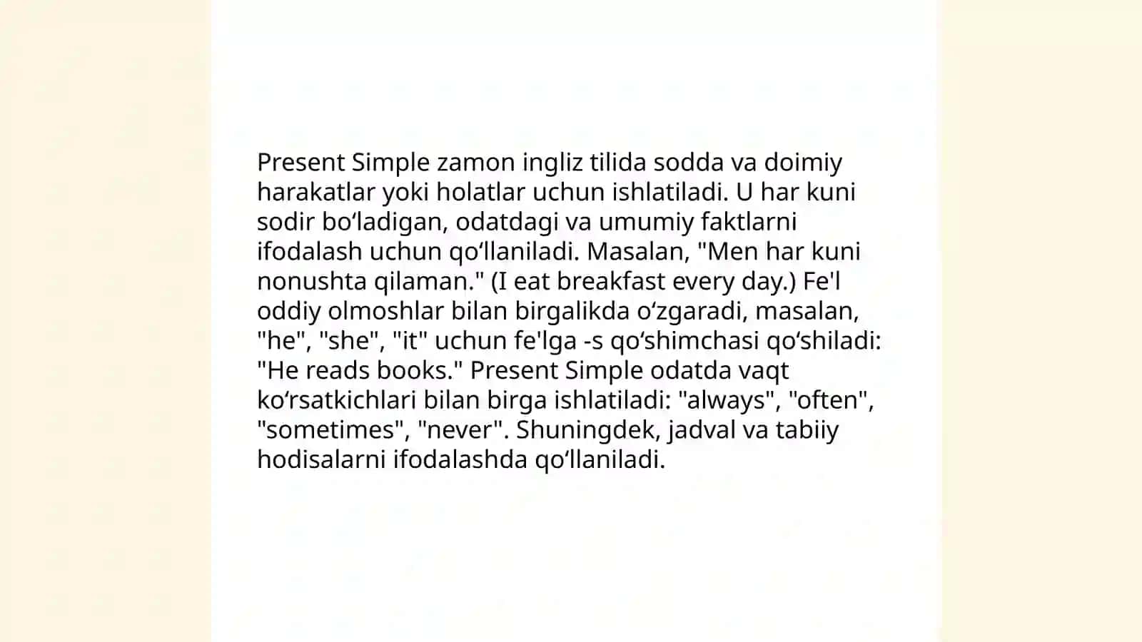 Present simple 4