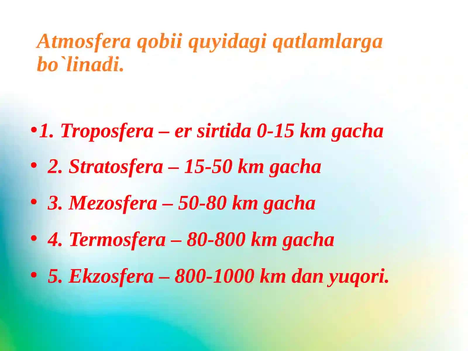 ATMOSFERA HAVOSINING EKOLOGIK FUNKSIYASI 4