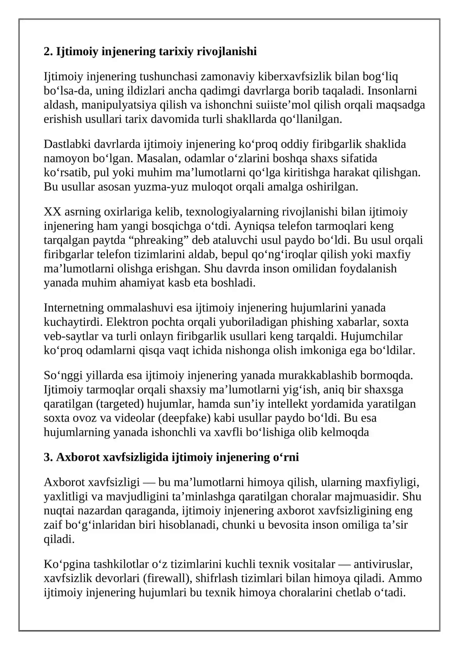 Ijtimoiy injenering (social engineering) hujumlarini tahlil qilish 4