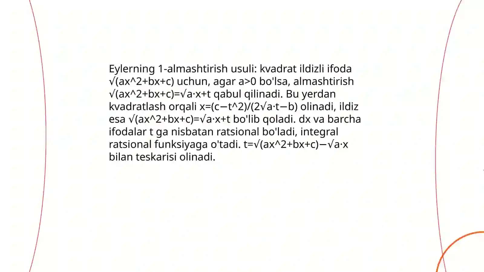 Eyler almashtirishlari 4