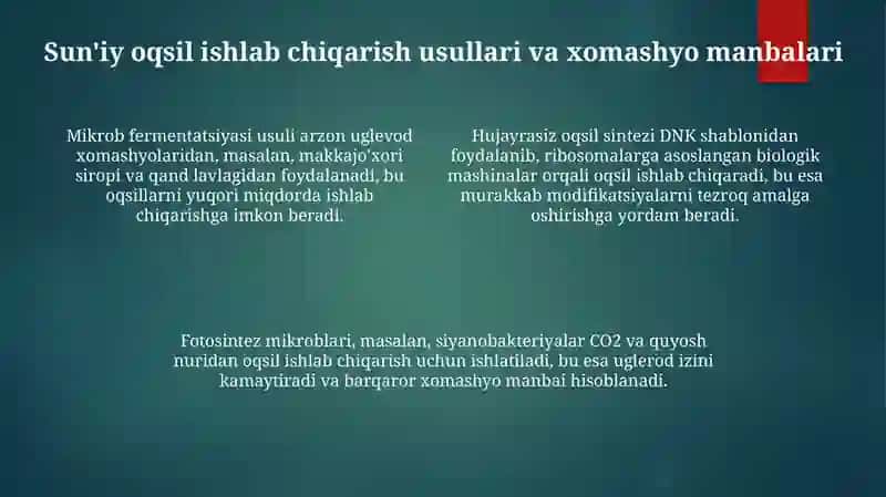 Sun'iy oqsil ishlab chiqarishi 4