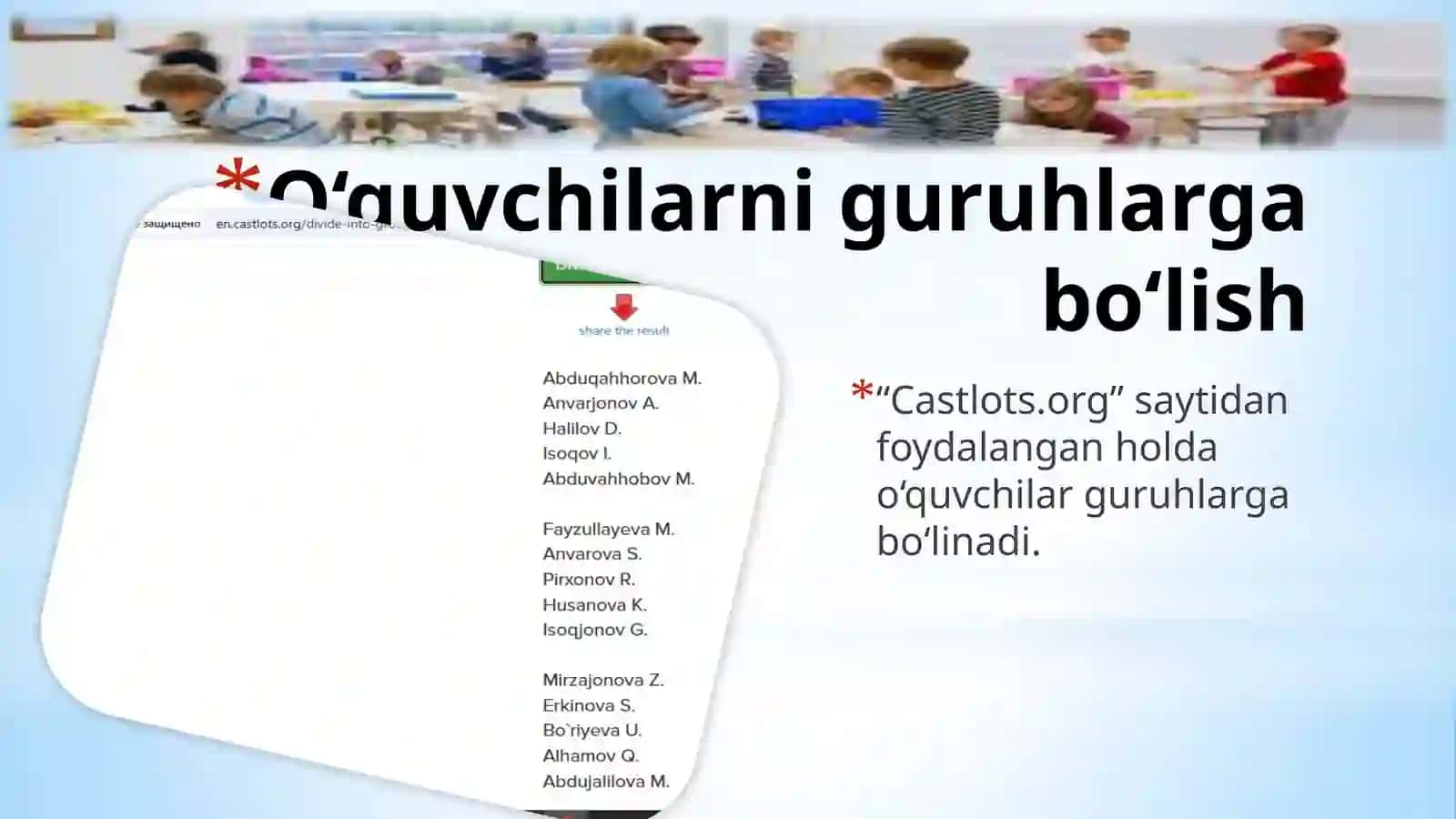 Formulani kiritish. Elektron jadvalni sinovdan o‘tkazish 4