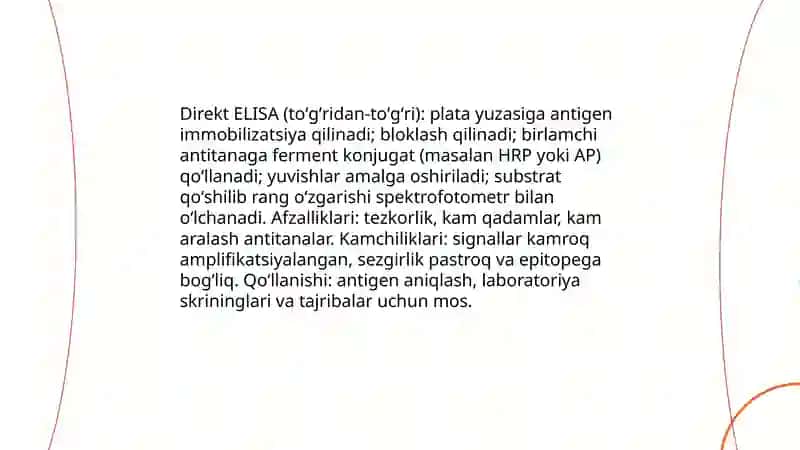 Serologik tekshirishning immunoferment usuli ((ELISA test) 4