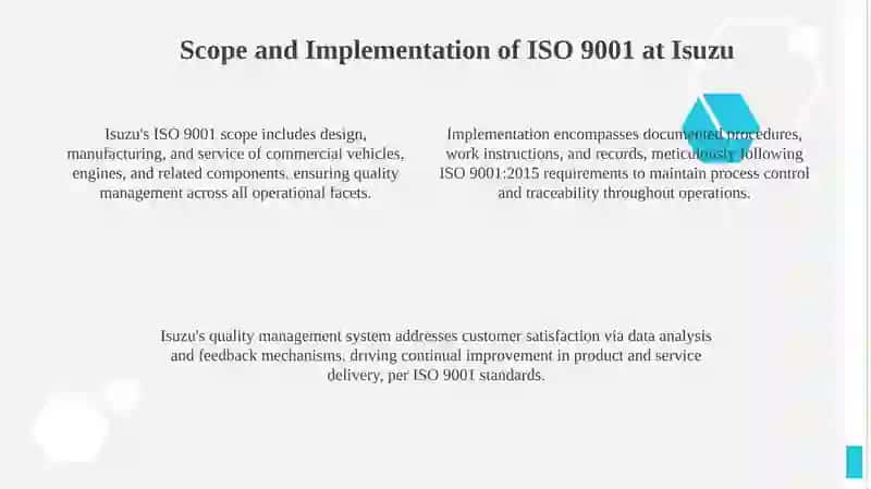 Isuzu and ISO 9001 4