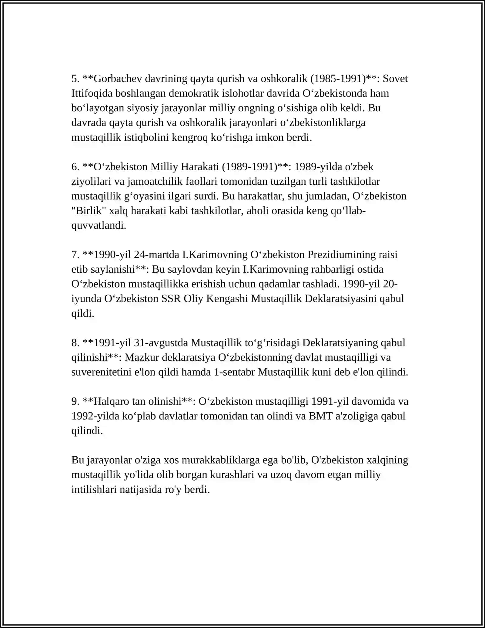 OʻZBEKISTONDA MUSTAQILLIK GʻOYALARINING TARIXIY ASOSLARI 4