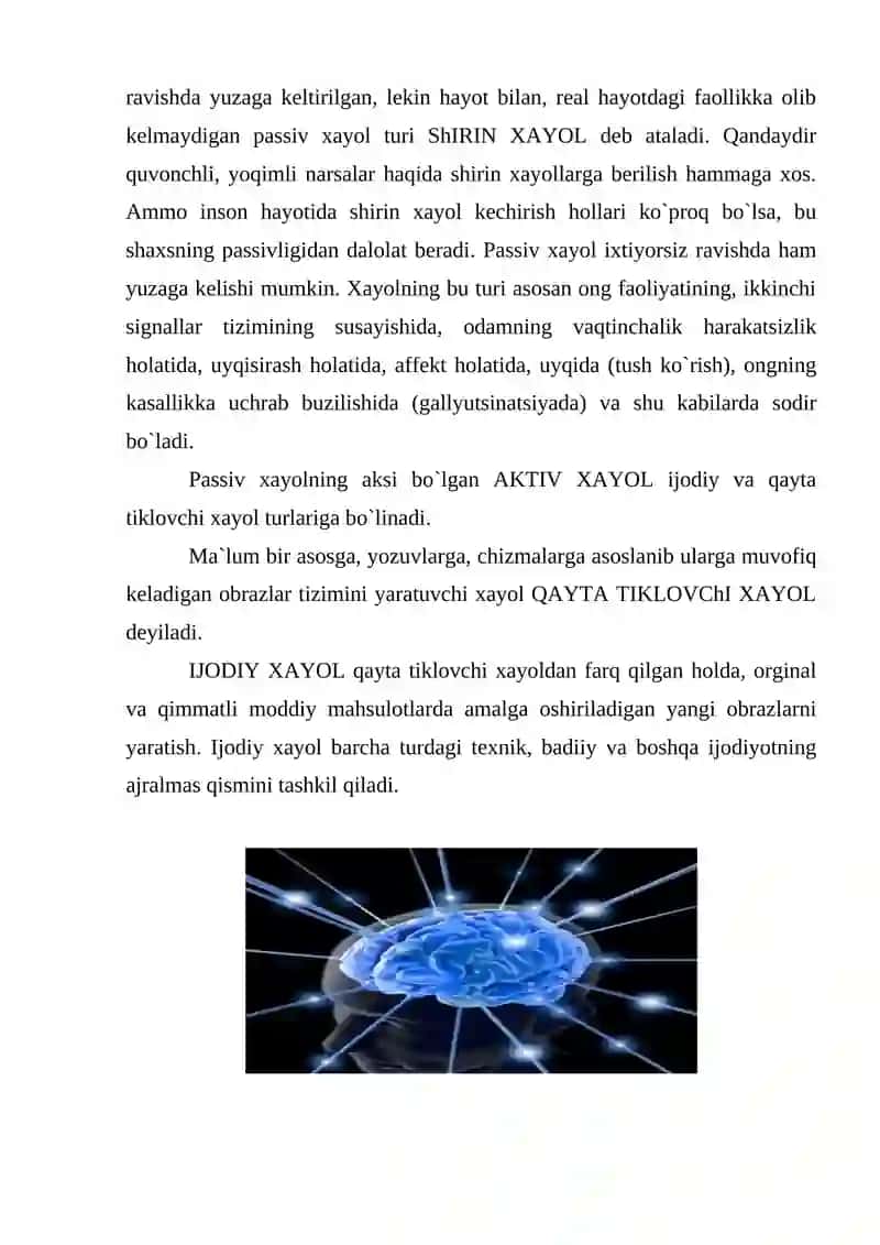 Xayol haqida tushuncha 4