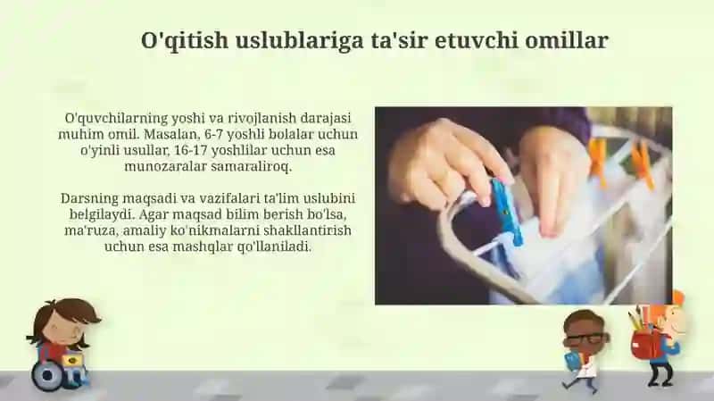 Ta'lim metodlari tanlash shartlari 4