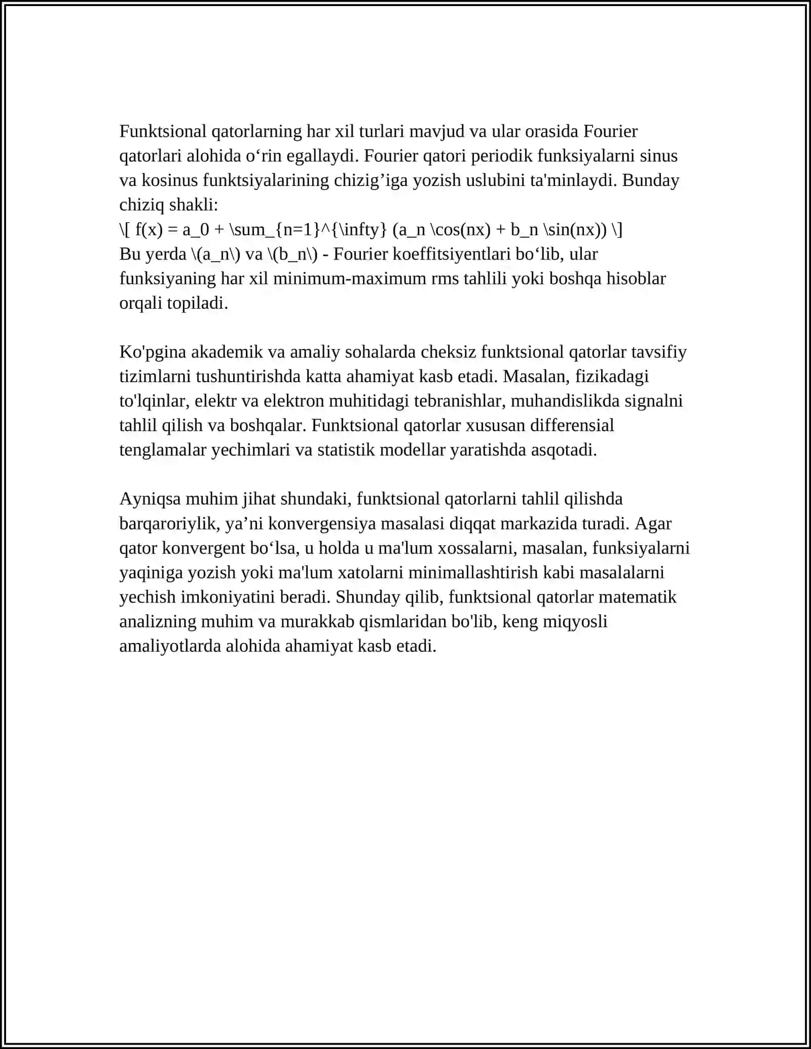 FUNKSIONAL QATORLAR ULARNING YAQINLASHISH SOHASI 4