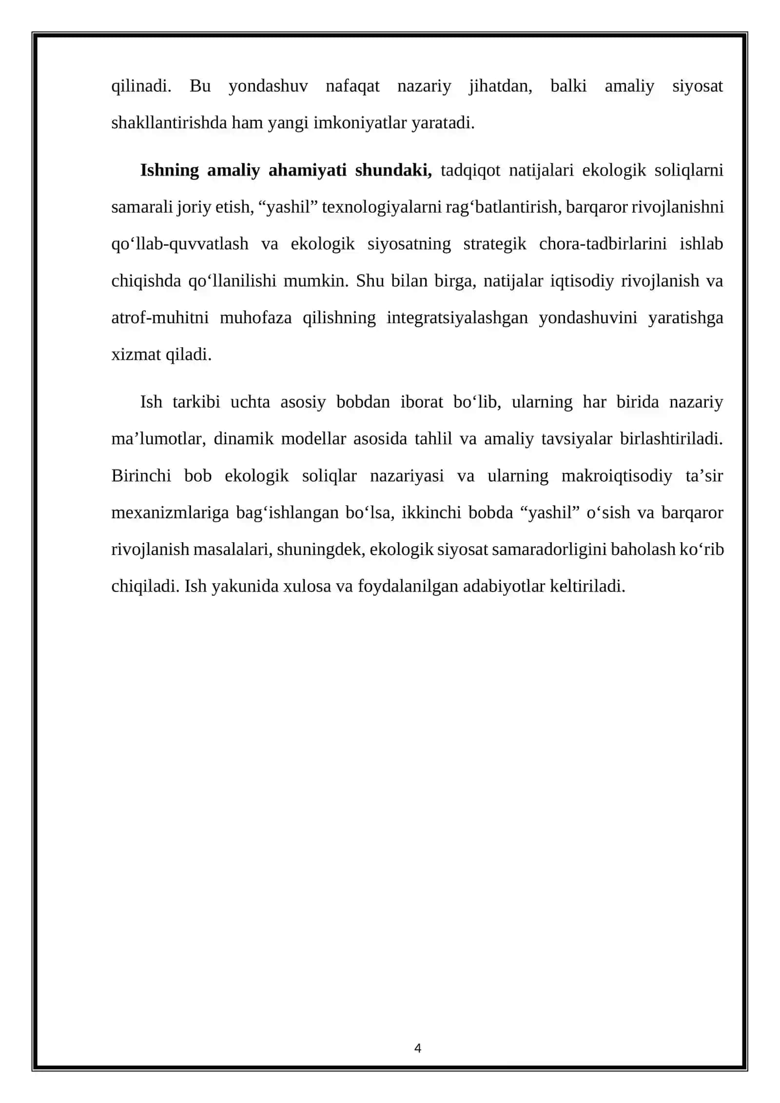 DINAMIK MODELLARDA EKOLOGIK SOLIQLAR VA YASHIL O’SISH 4