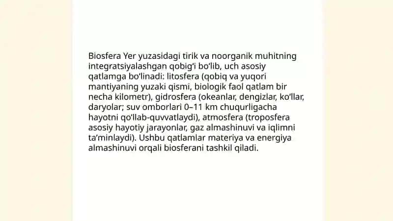 Biosfera: ta'rif va elementlari 4
