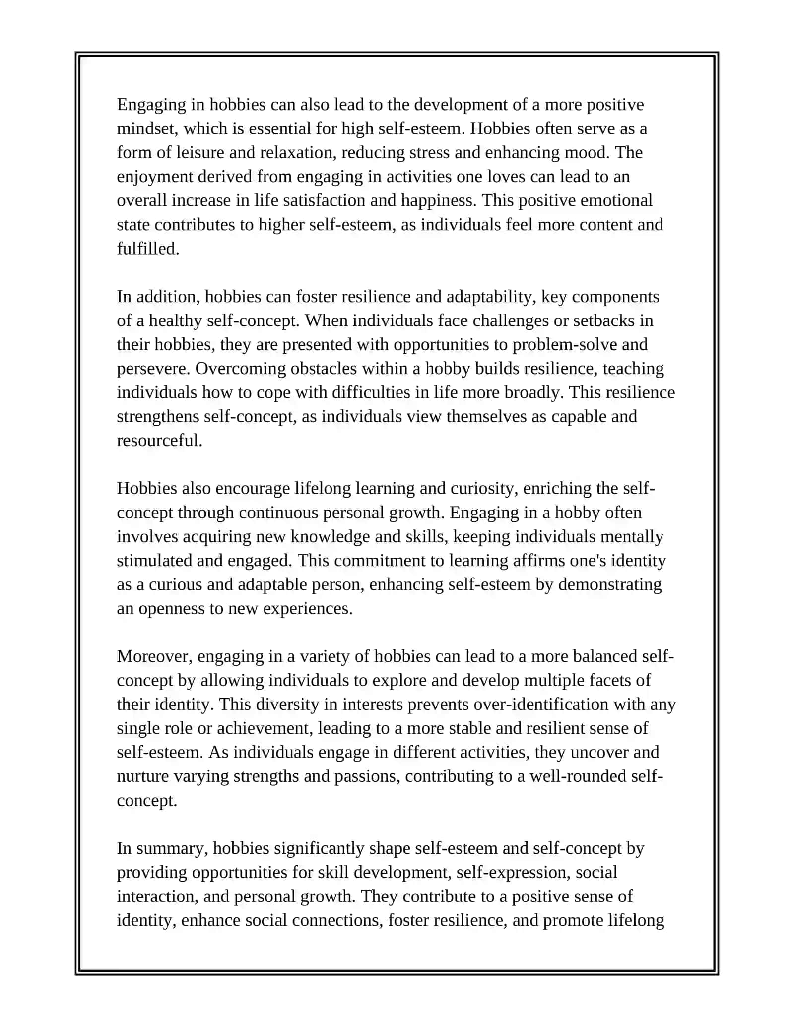 MUSTAQIL ISH: HOW HOBBIES INFLUENCE PERSONALITY AND WELL BEING? 4