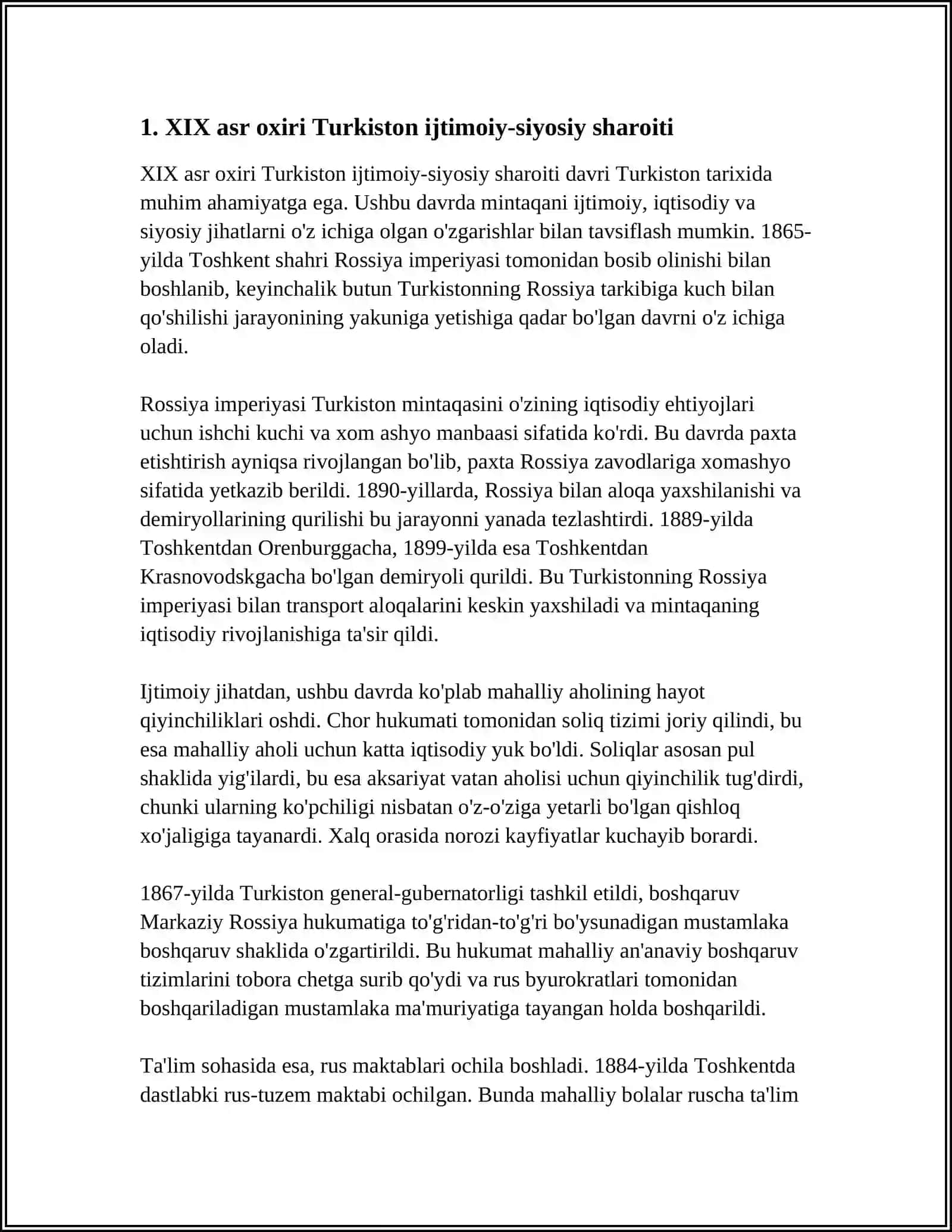 19-ASR OXIRI VA 20-ASR BOSHLARIDA TURKISTON MILLIY MUXOLIFATINING YUZAGA KELISHI VA UNING SHAKLLARI 4