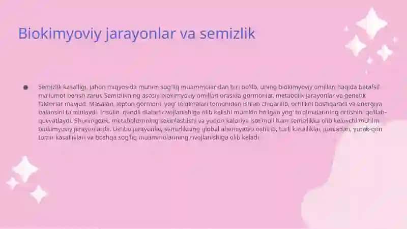 Semizlik va Biokimyoviy Jarayonlar 4