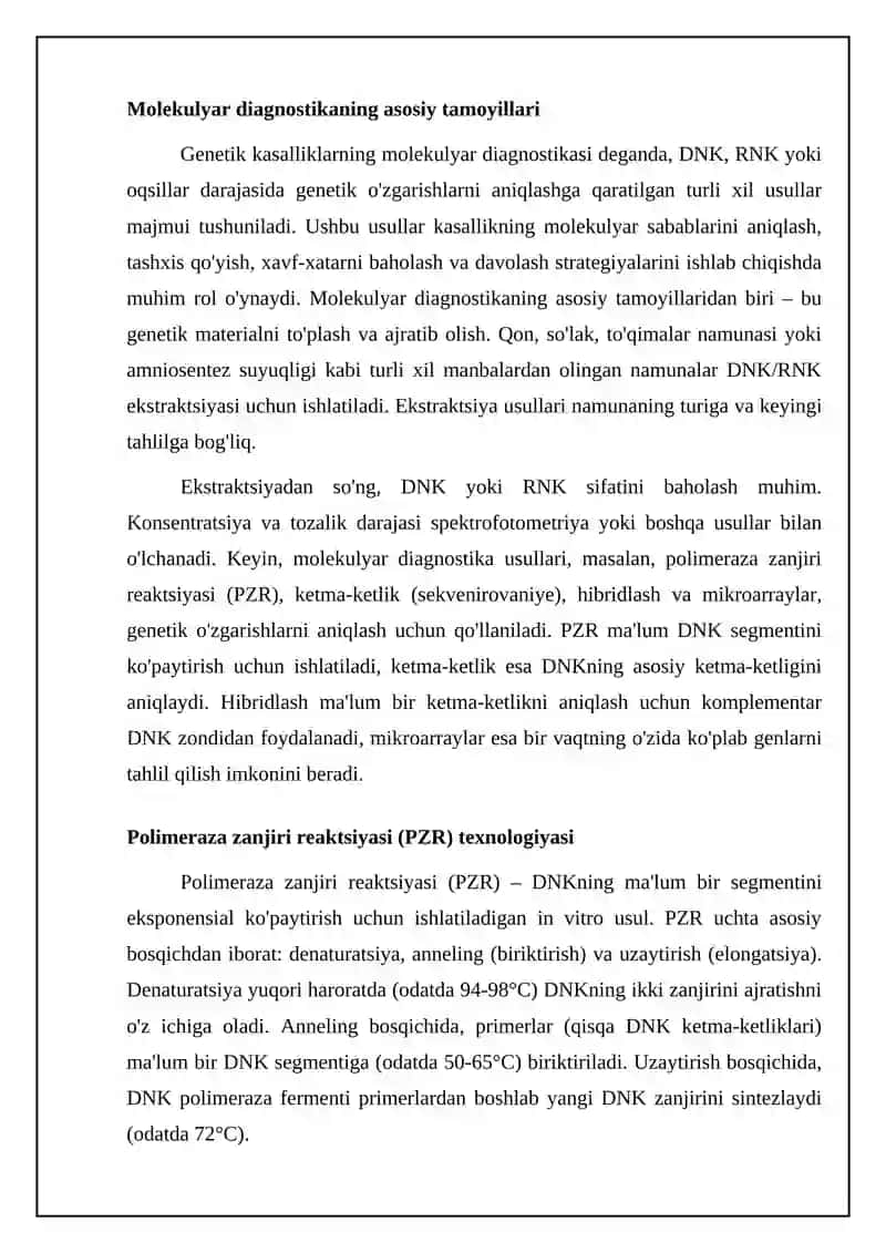 Genetik kasalliklarning molekulyar diagnostikasi asoslari 4