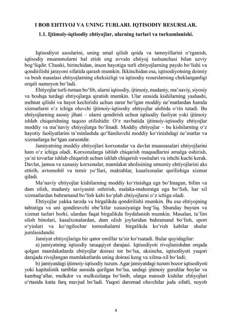 IJTIMOIY-IQTISODIY EHTIYOJLARNING MAZMUNI VA ULARNING TURKUMLANISHI 4