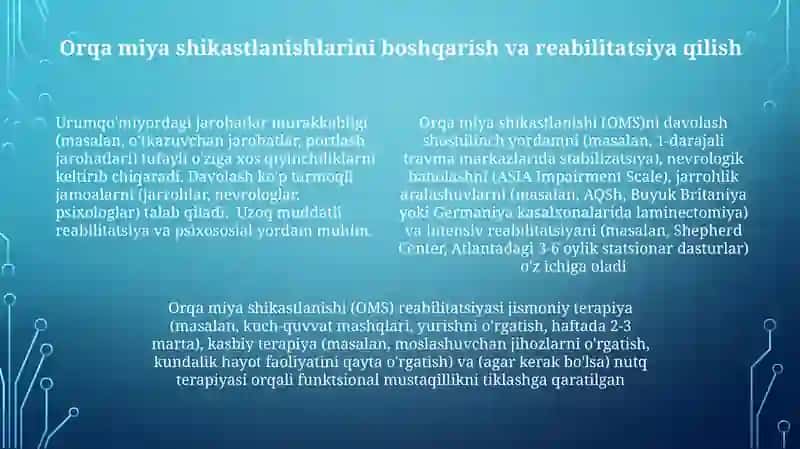 Umurtqa pog‘onasi Jangavor Jarohatlari 4