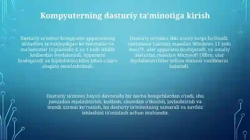 Kompyuterning texnik va dasturiy vositalari bilan tanishish 4
