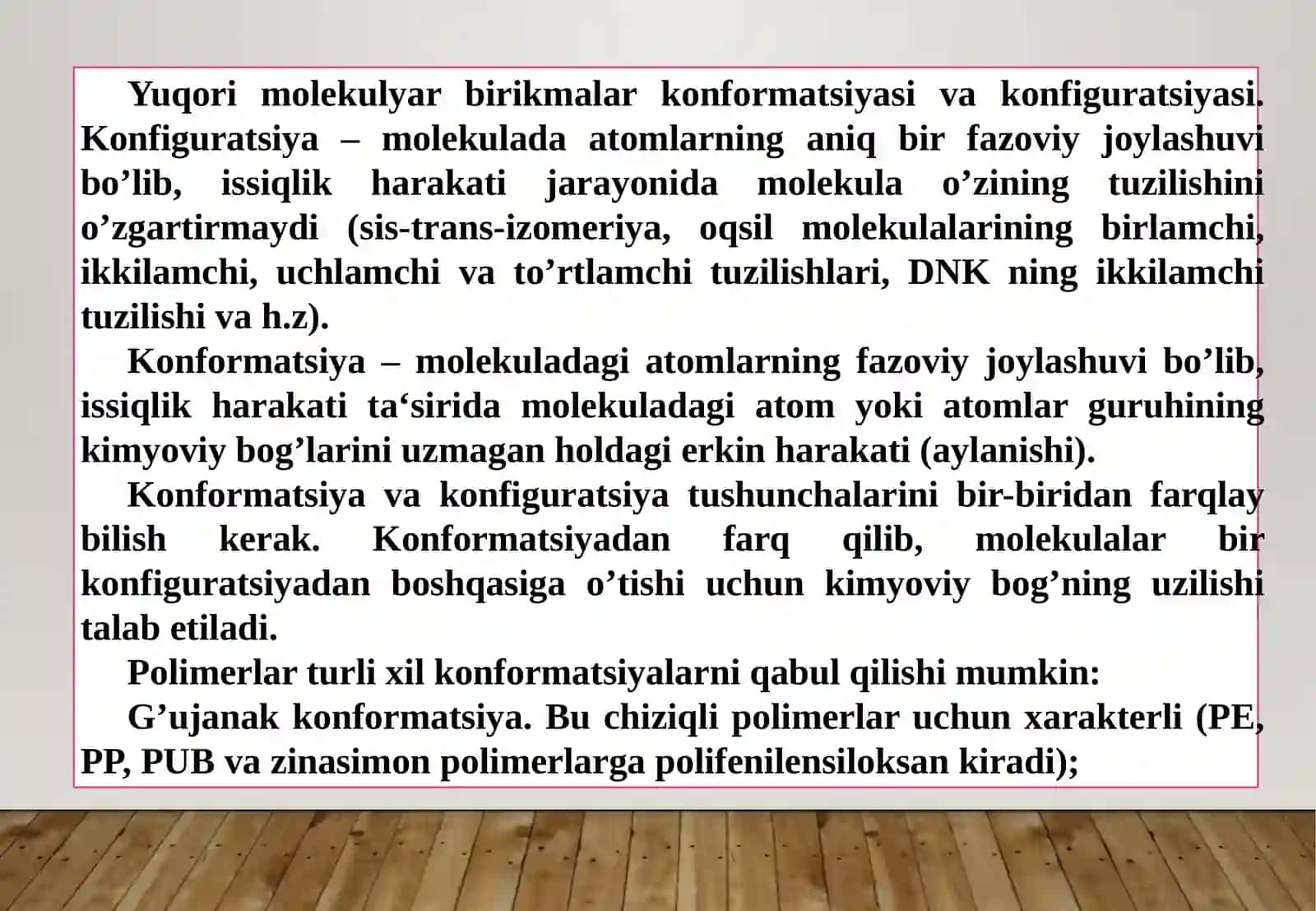 Pоlimеrlаrdа kimyoviy tuzilishi 4