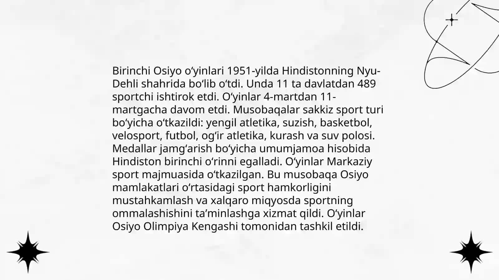 Osiyo o'yinlari tarixi 4