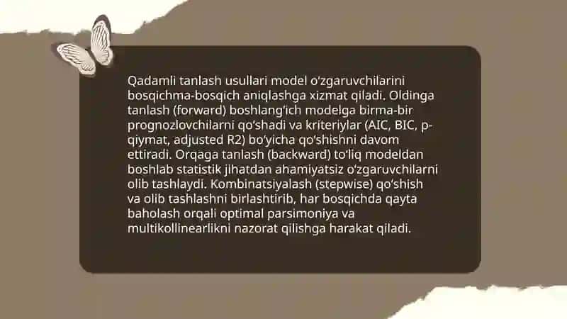 Iqtisodiyotda model oʻzgaruvchilar tanlovi 4