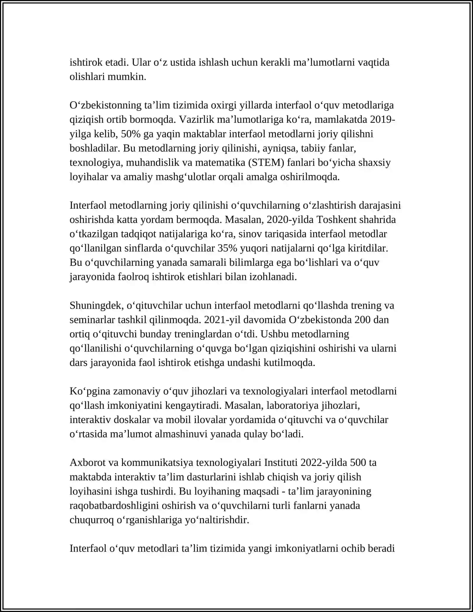 BOSHLANGʻICH SINFLARDA TA'LIM METODLARI VA VOSITALARI 4