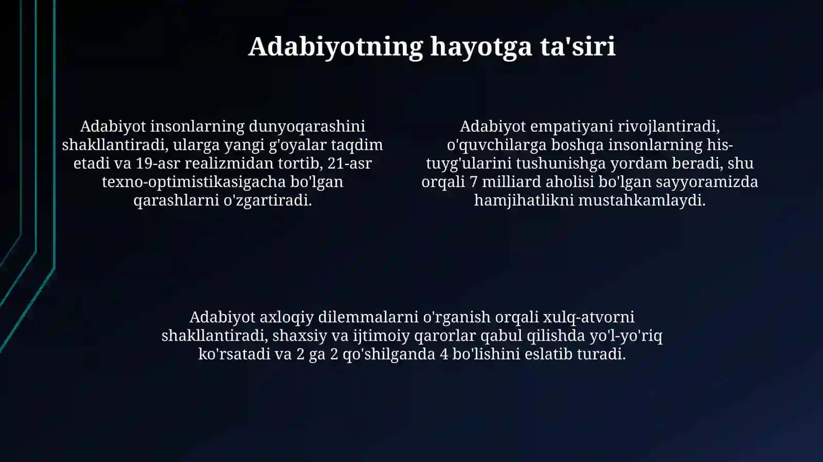 Adabiyotning Hayotga Ta'siri 4