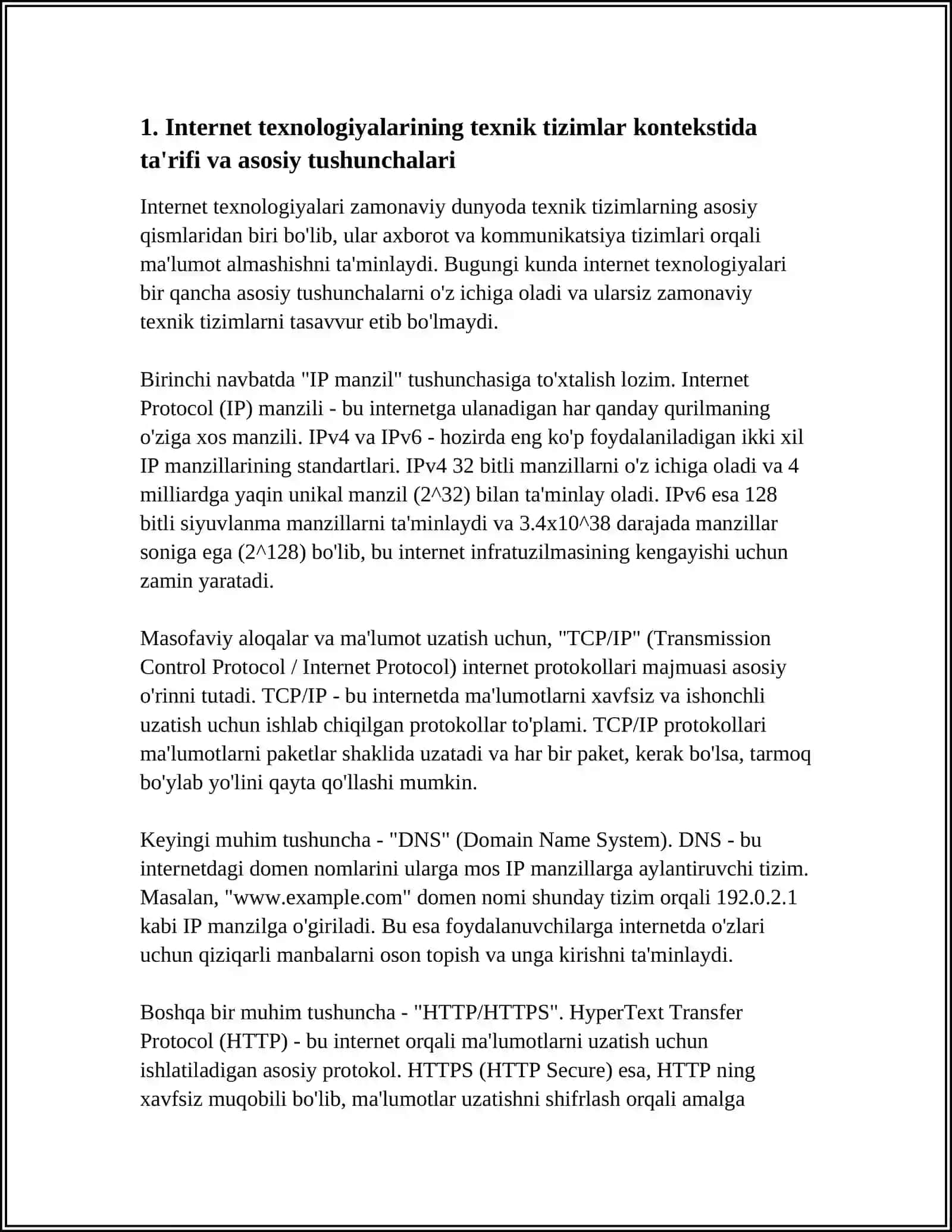 INTERNET TEXNOLOGIYALARI 4