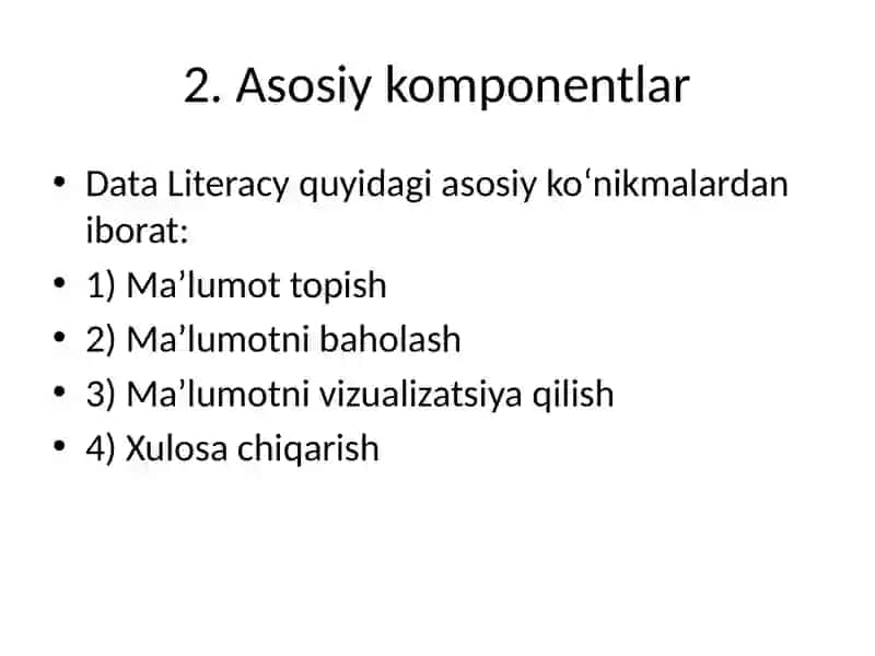 Ma'lumotlar Savodxonligi 4