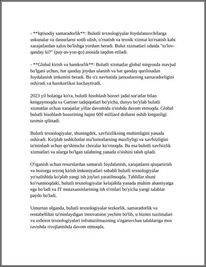 Bulutli texnologiyalar va ular bilan ishlash 4