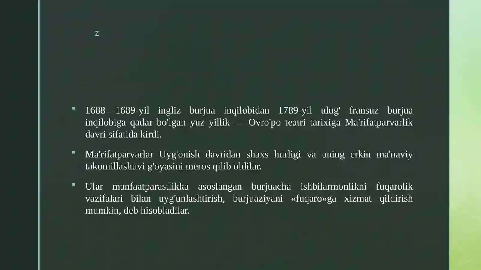 MA’RIFATPARVARLIK DAVRI TEATRI 4
