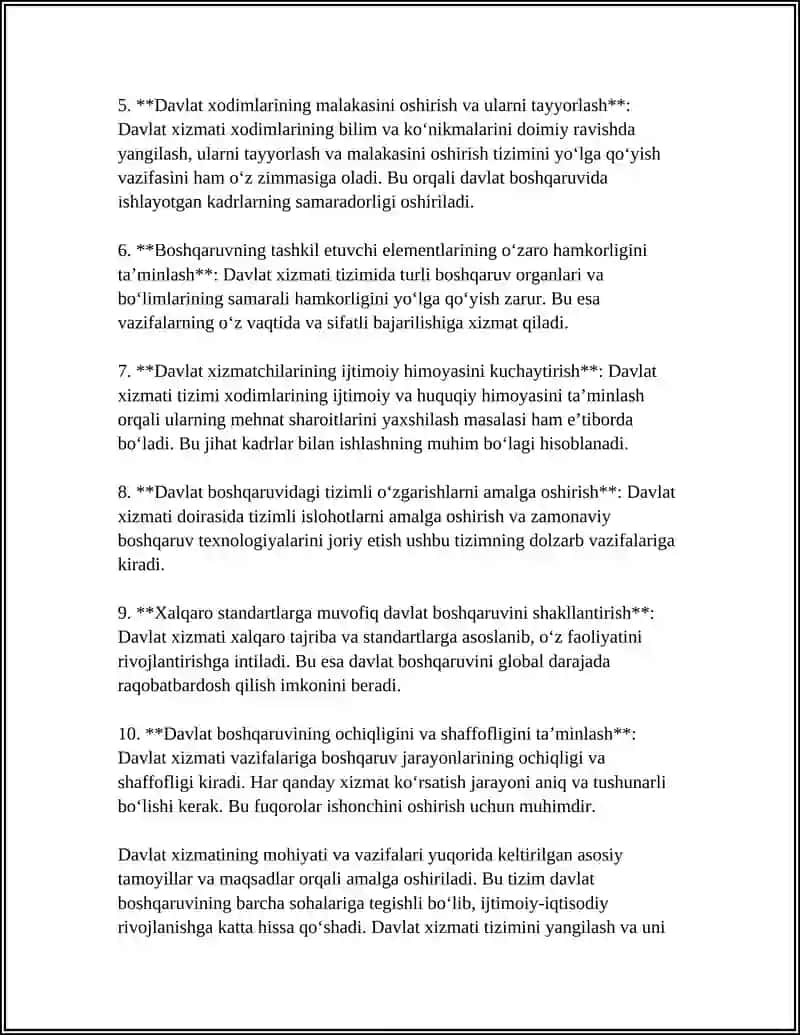 DAVLAT XIZMATI 4
