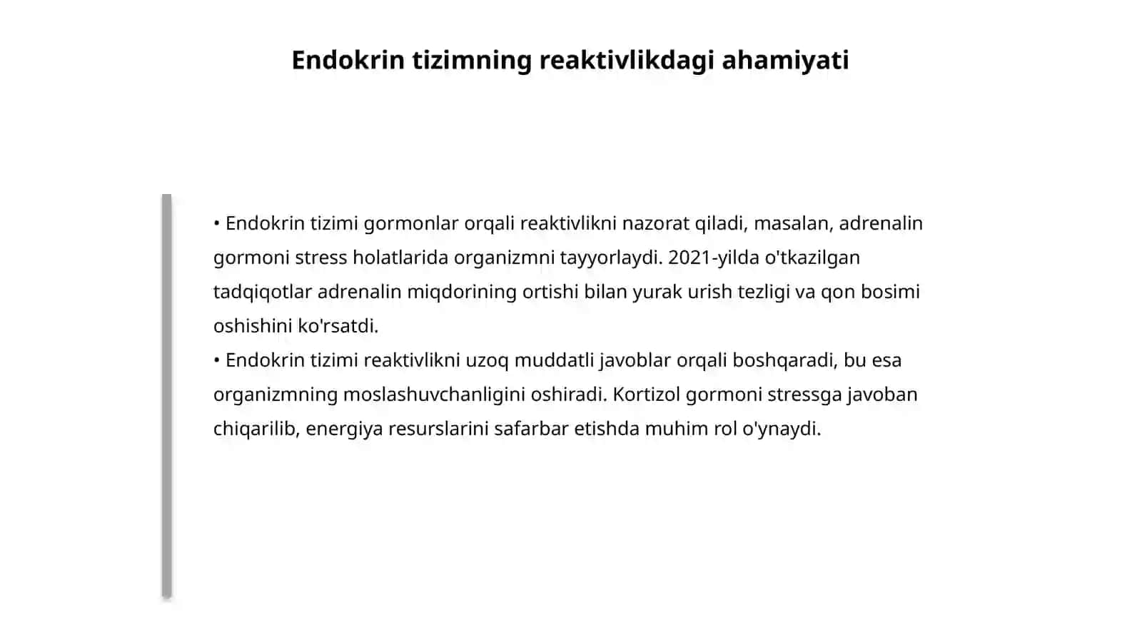 Reaktivlik va rezistentlikning shakllanishida nerv va endokrin sestemasining roli 4