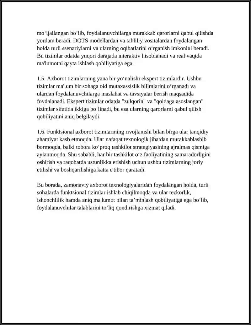 Funktsional axborot tizimlari 4