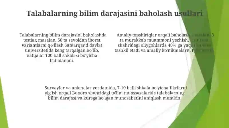 Baholash mezonlari va tizimlari 4
