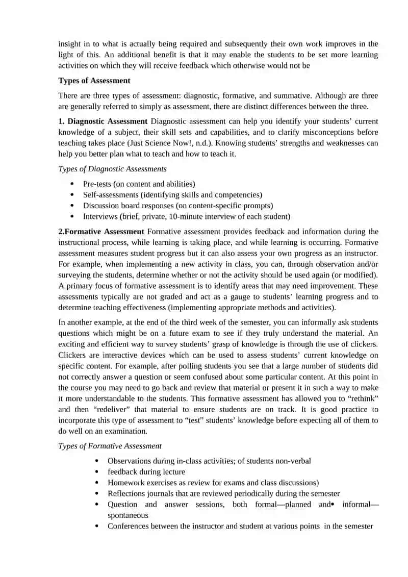 TEACHING MATERIALS FOR LANGUAGE TESTING LESSON 1:TYPES OF ASSESSMENT 4
